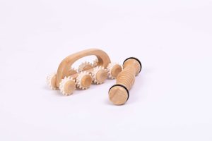 ידית עיסוי ורולר מעץ