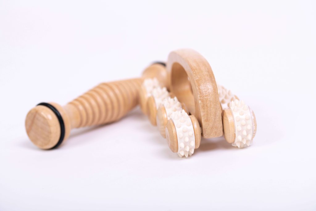 ידית עיסוי ורולר מעץ