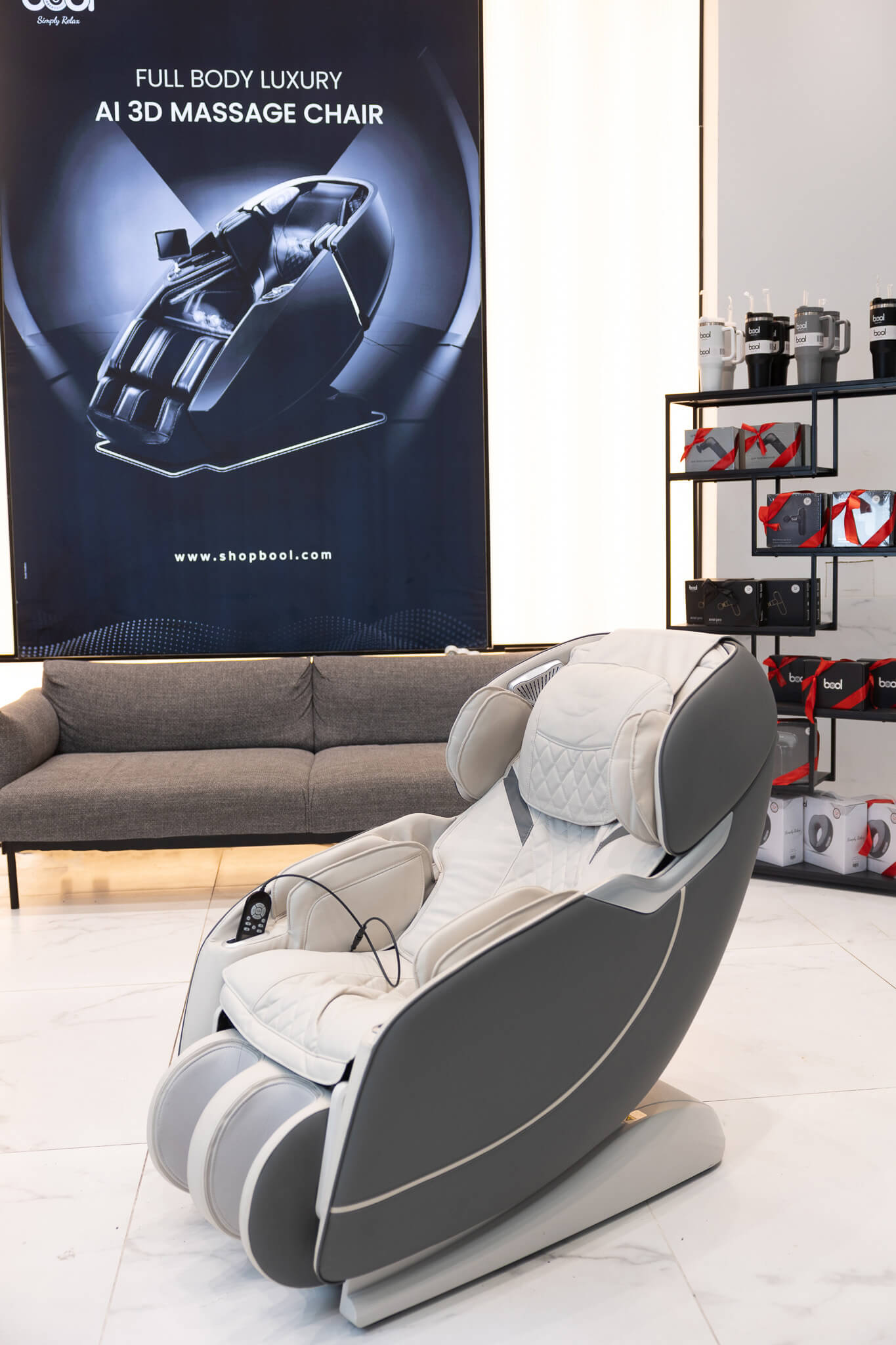 bool web-3 כורסת עיסוי OMER שחור / אפור – תמונה 3